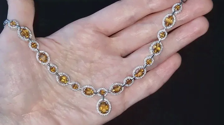 Серебряное колье с бразильскими цитринами