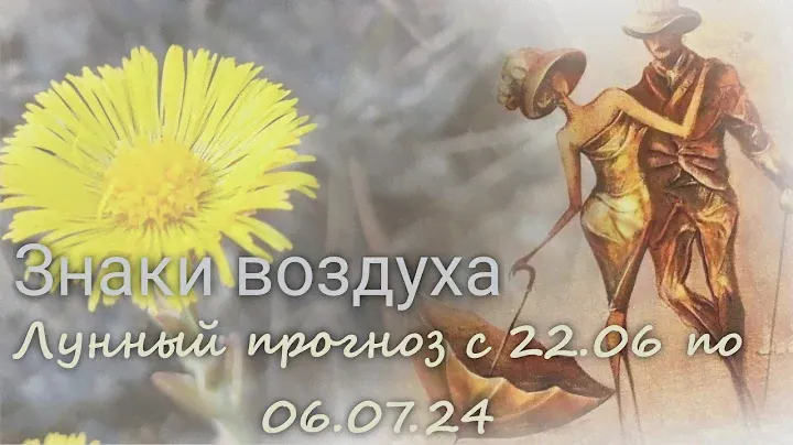 ЗНАКИ ВОЗДУХА (Близнецы,  Весы , Водолей). Лунный прогноз с 22 июня по 6 июля  2024 г.