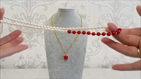 Украшение Колье чокер с цепочкой жемчуг и коралл