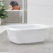 Таз, 11 л, овальный, с ручками, пластик, мрамор, ВОДОЛЕЙ